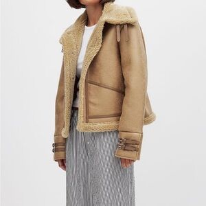Women's Tan Faux Shearling Jacket